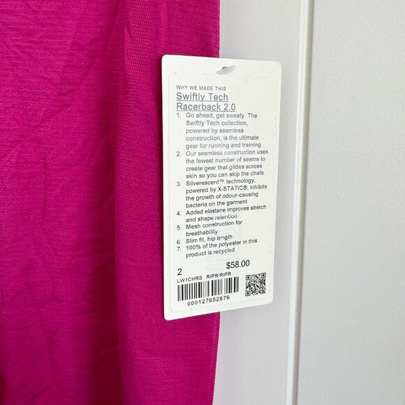 NWT Lululemon Swiftly Tech Racerback Tank Top Size 2 - Picture 7 of 8